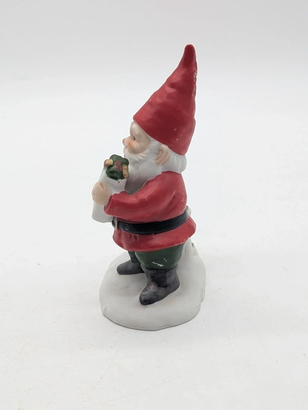 Vintage Christmas Gnome Ceramic Candle Holder Figurine - Made in Taiwan Holiday